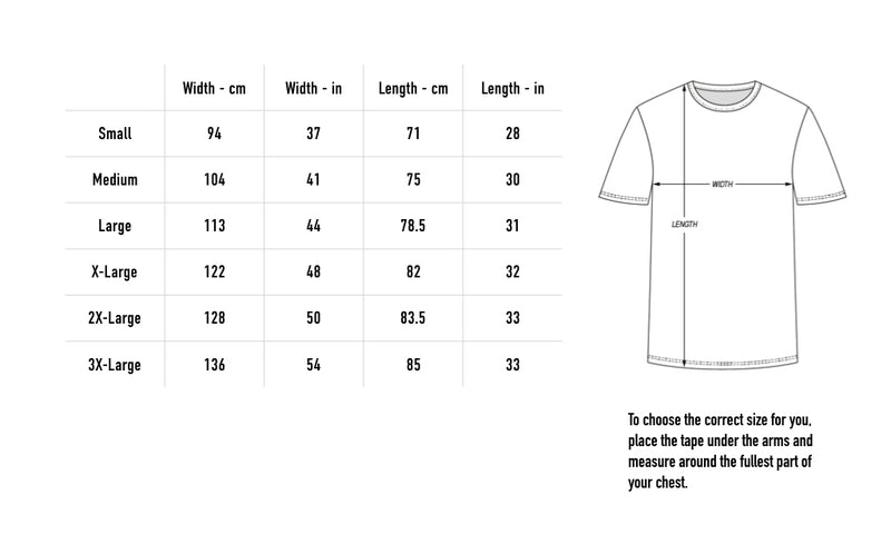 Size chart for I've Felt Better Tee - Black