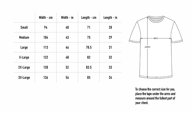 Size chart for Flame Logo Download 26 Tee - Black